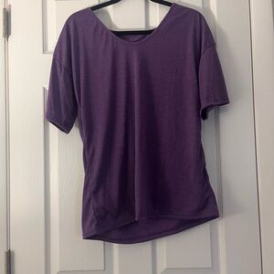 Women's Purple V-neck Short Sleeve Knit Top